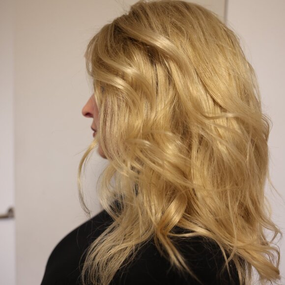 Golden Blonde Human Hair Wig - Picture 3 of 10
